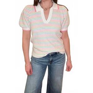 NEW MARY SQUARE emma sweater in white multi